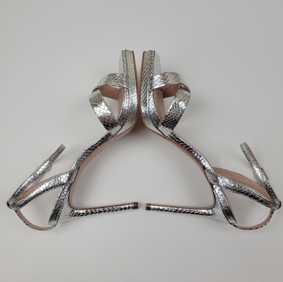 SCHUTZ Silver Leather Ava Rose High Heel Sandal 8.5 - Picture 7 of 14